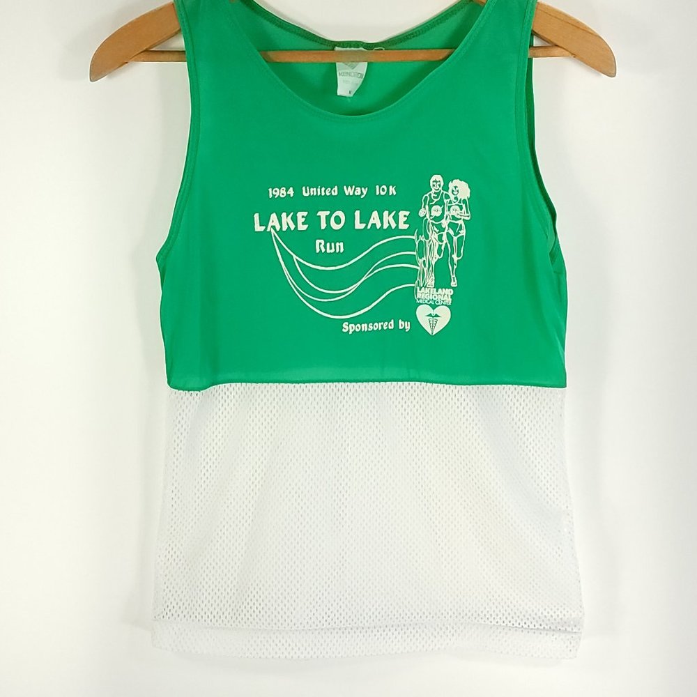 Vtg United Way Lake to Lake Graphic Tank Top T-Shirt Mens Med Kendron Runner 80s - Picture 2 of 8